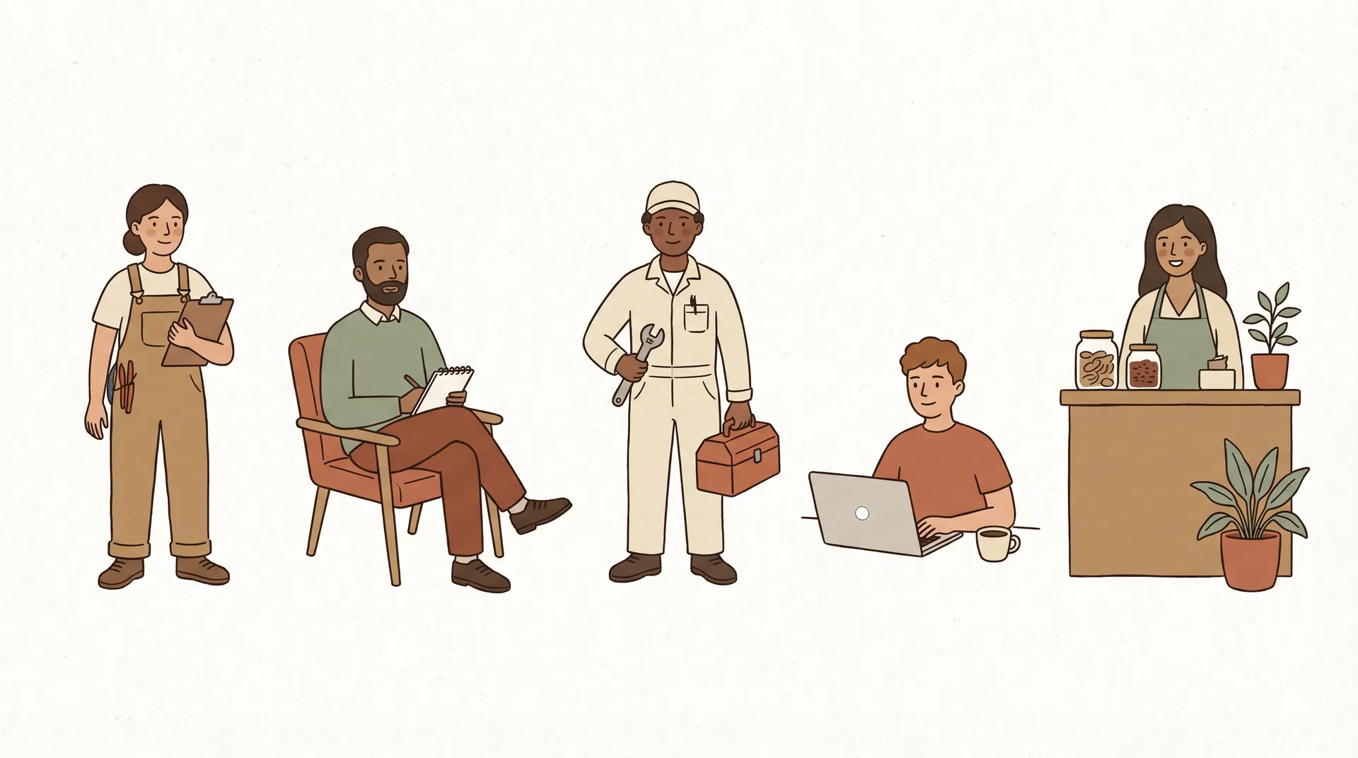 Electricians, therapists, plumbers, founders, store owners