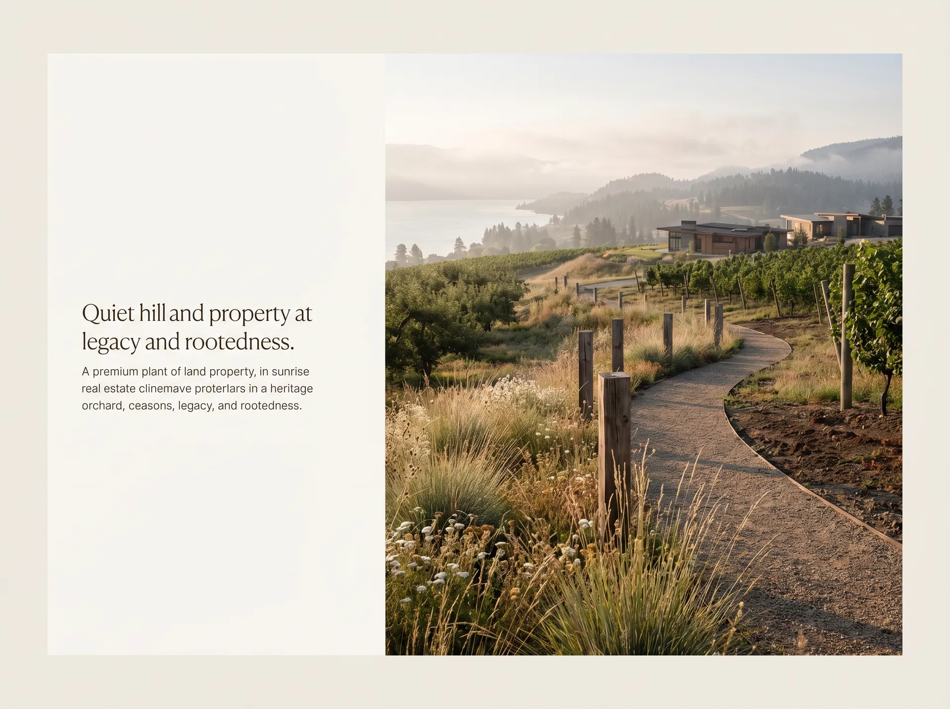 Hillside land and path reflecting Mitchell Heights' family-rooted story