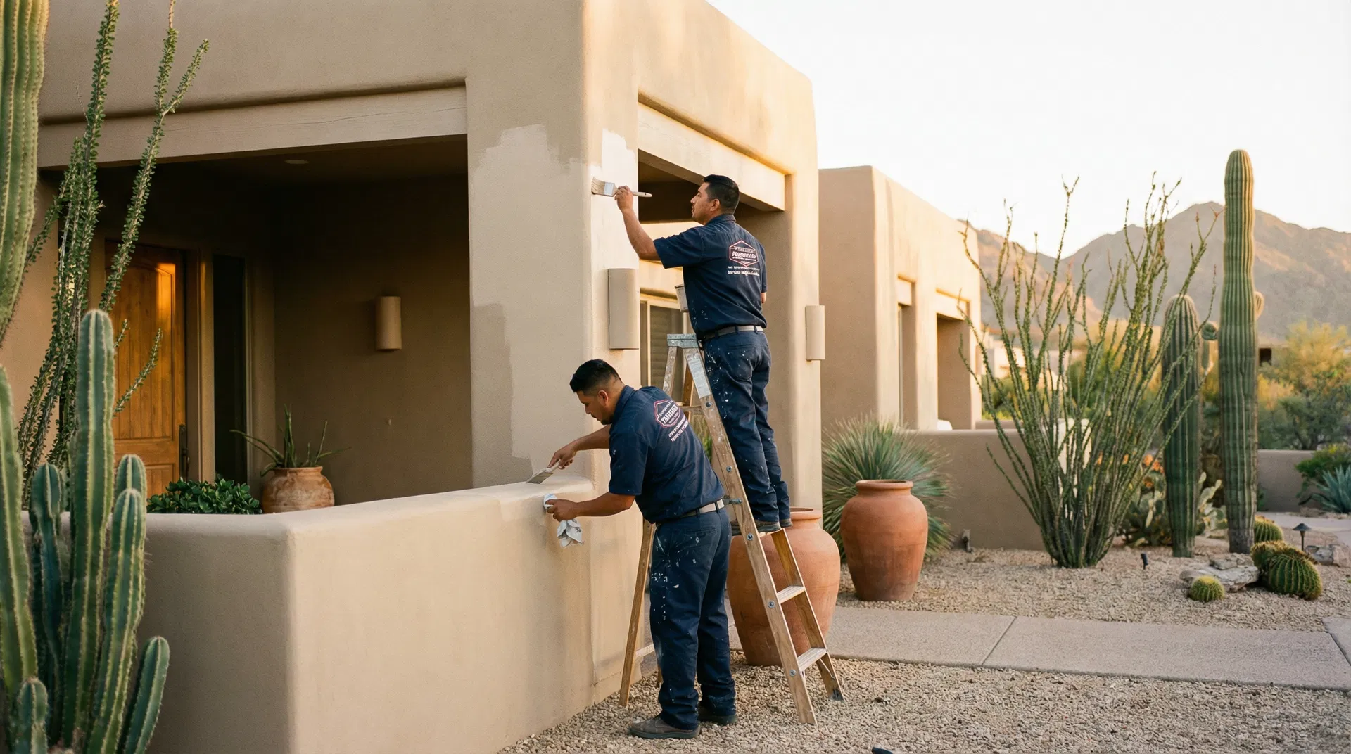 Eleven Coats painters working on a Scottsdale luxury home