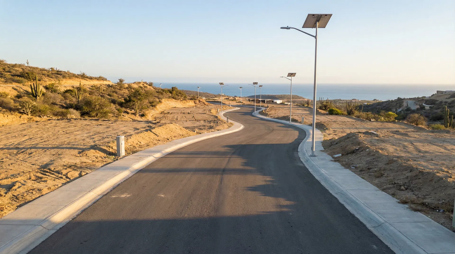 Calles Pavimentadas con Vista al Mar