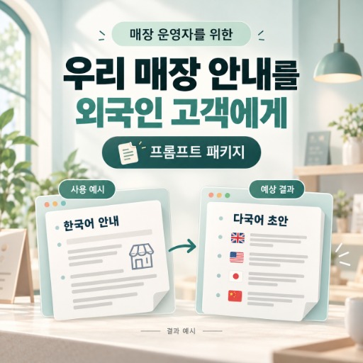 외국인 고객용 매장 안내문 제작 패키지