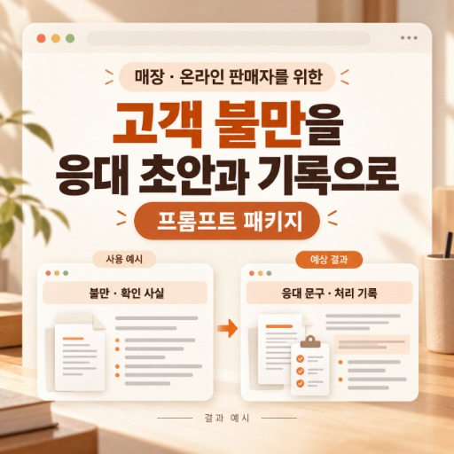 고객 불만 응대 초안·처리 기록 패키지