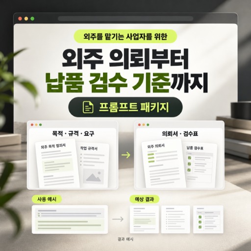 외주 의뢰서·납품 검수표 제작 패키지