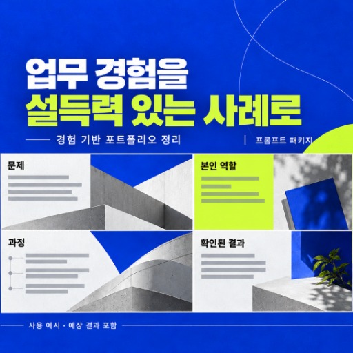 업무 경험 기반 포트폴리오 사례 정리 패키지