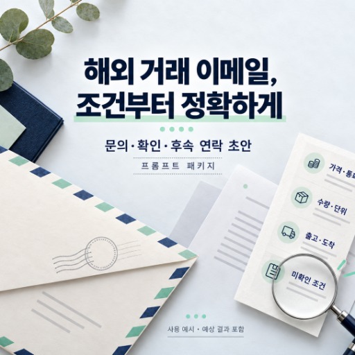 해외 거래처 이메일·조건 확인 패키지