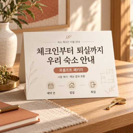 숙소 체크인·이용 안내 패키지
