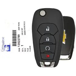 2019-2022 Chevrolet Trax Flip Remote Key 13522789 LXP-T003 4 Button