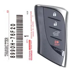 2024-2025 Lexus UX Smart Remote Key 8990H-76F20 HYQ14FLC 4 Button