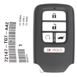 Honda Pilot CR-V Civic Proximity Remote Key 72147-TG7-A41 KR5V2X V44 Driver 2