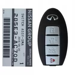 2005-2007 Infiniti G35 Smart Keyless Remote Key 4 Button 285E3-AC70D KBRTN001