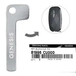 2022-2024 Hyundai Genesis GV60, G70, G90 Emergency Insert Key Blade 81996-CU000