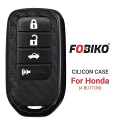 Silicon Cover for Honda Smart Remote Key 4 Button Carbon Fiber Style Black