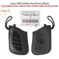 LEXUS Smart Key Fob Remote Cover Black Leather Gloves PT420-00184-L1 (Pack of 2)