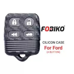 Silicon Cover for Ford Remote Key 4 Button Carbon Fiber Style Black