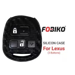 Silicon Cover for Lexus Remote Head Key 3 Button Carbon Fiber Style Black