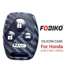 Silicon Cover for Honda Remote Key 4 Button Carbon Fiber Style Black