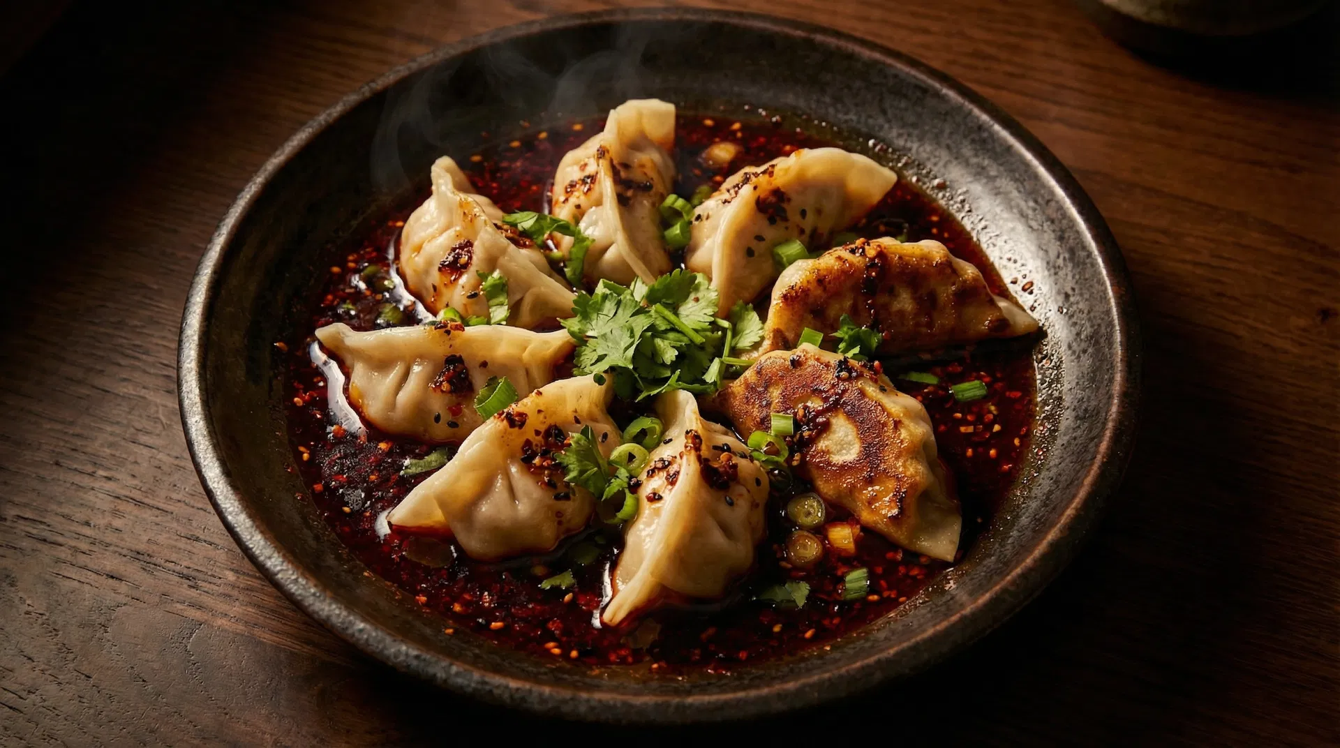 Wimmera Dumpling Co. signature dumplings in chili oil