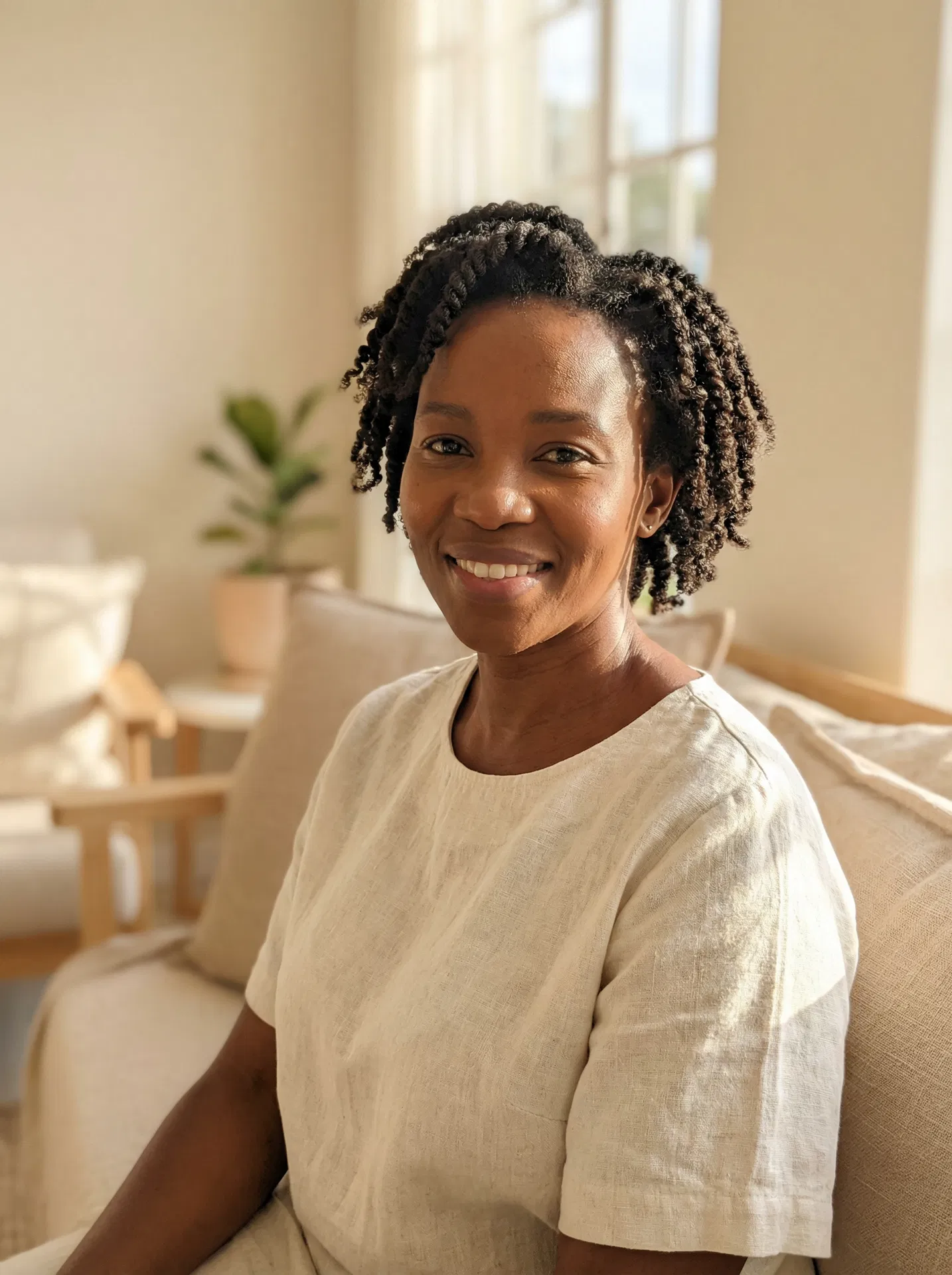 Confident woman in control of her health