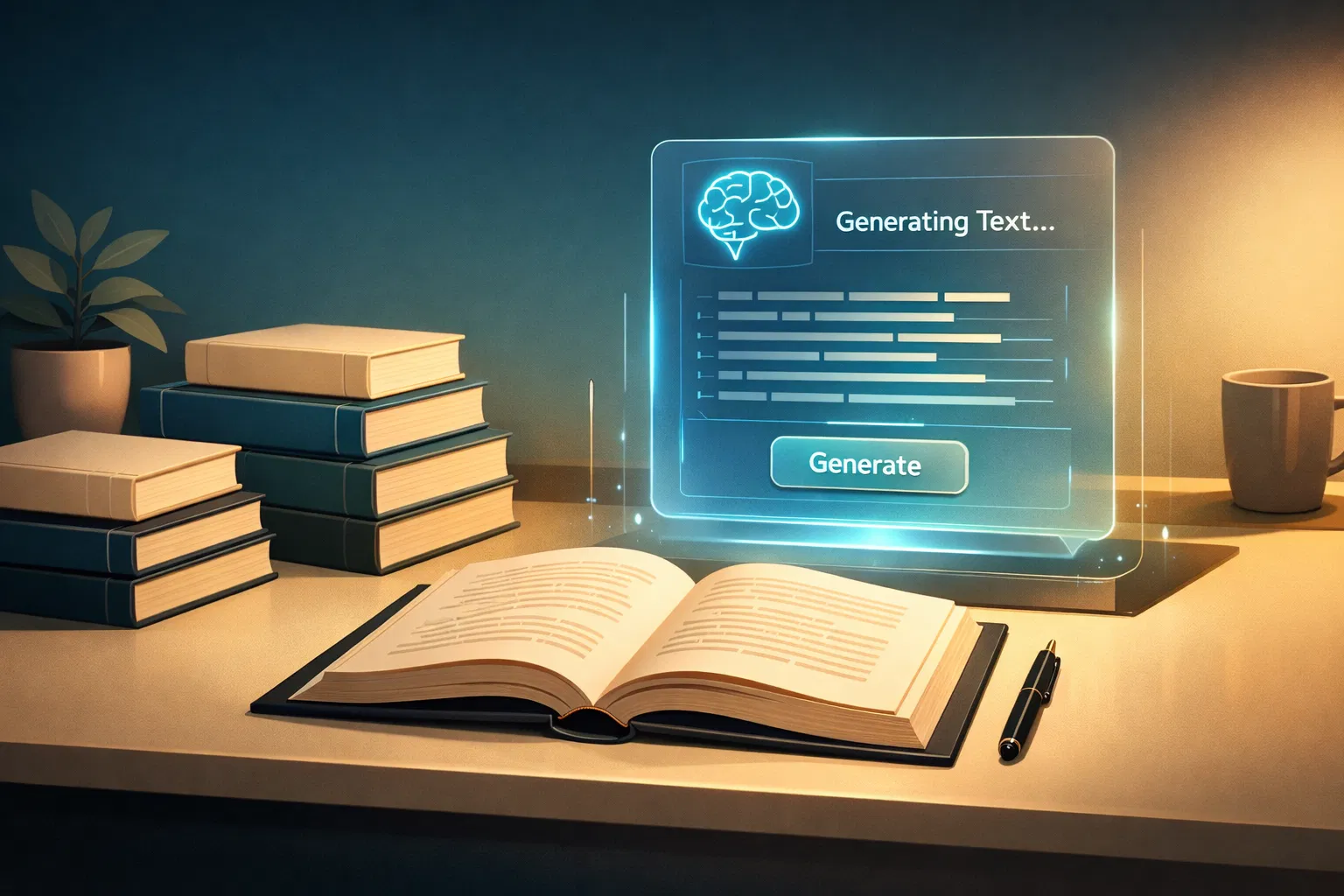 AI Book Creation Illustration