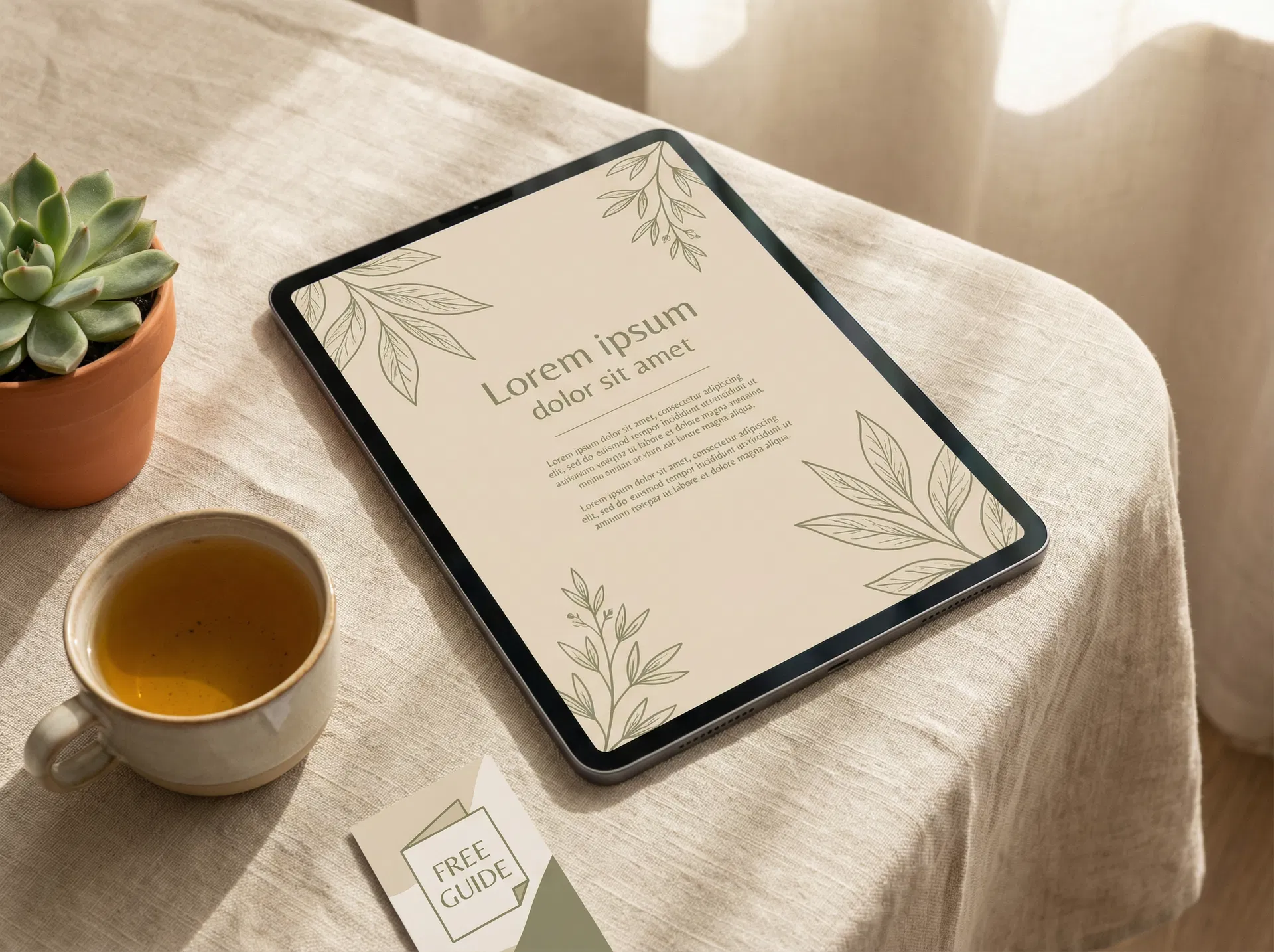 Free menopause skincare guide on tablet