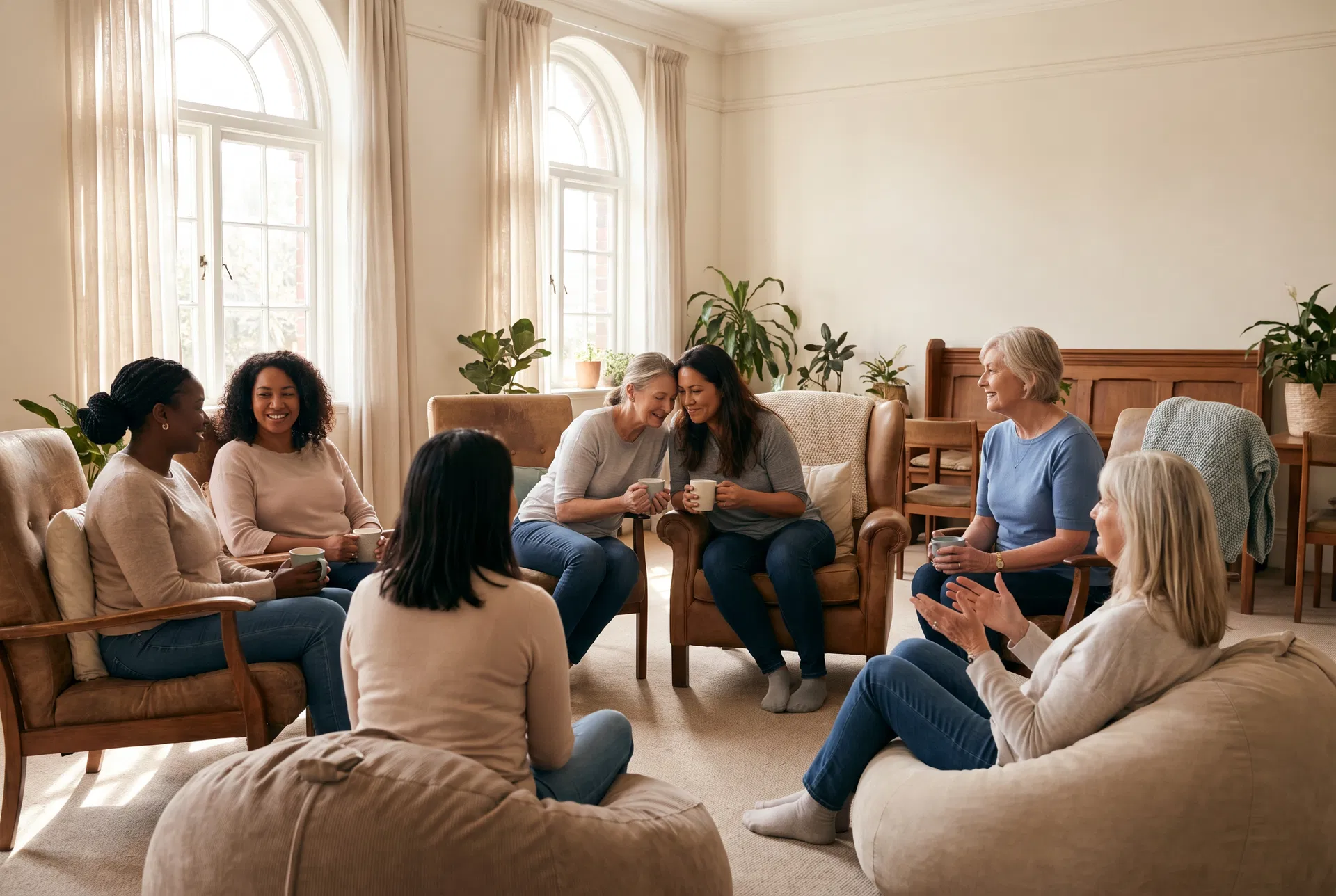 Women supporting each other in community