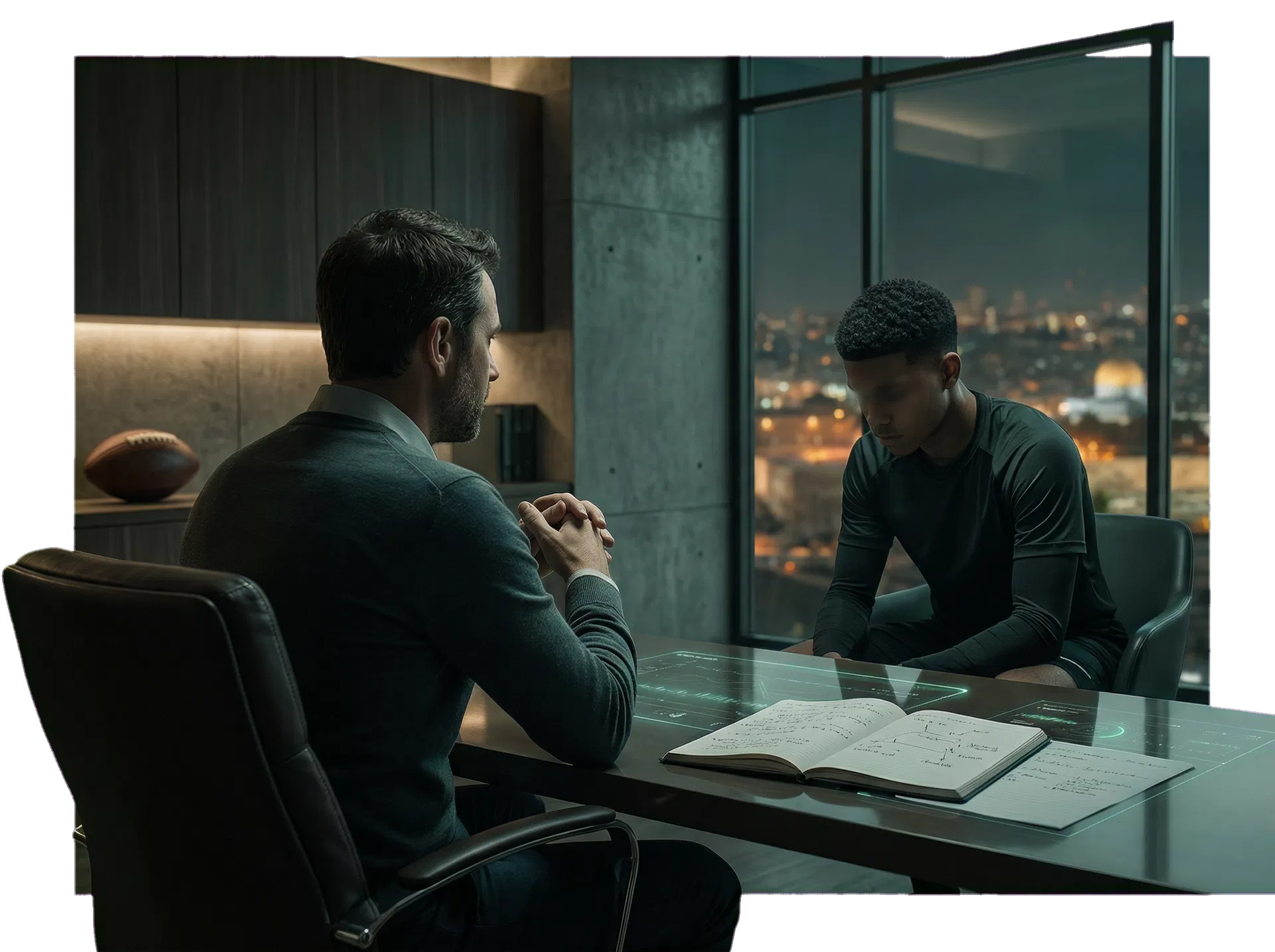 שיחה מקצועית בין פסיכולוג לספורטאי