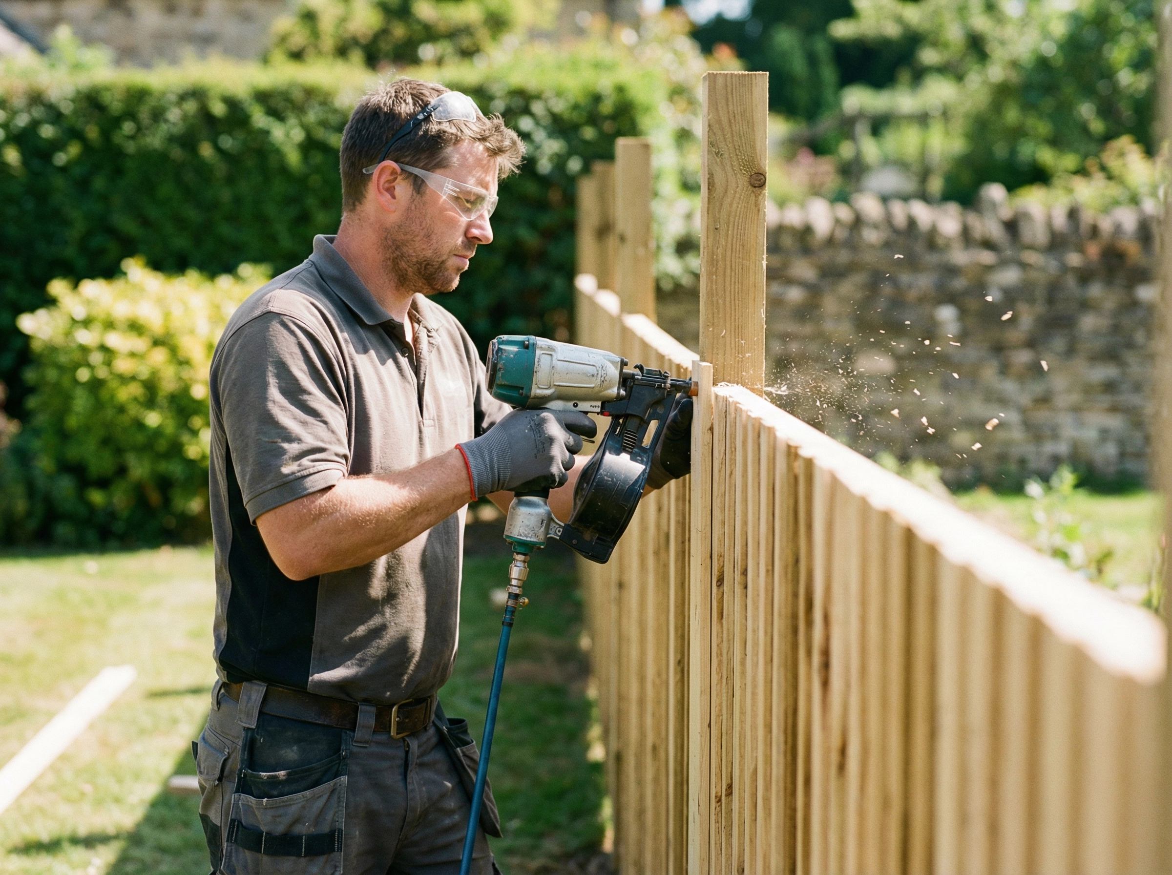 Fence Building with Nail Gun