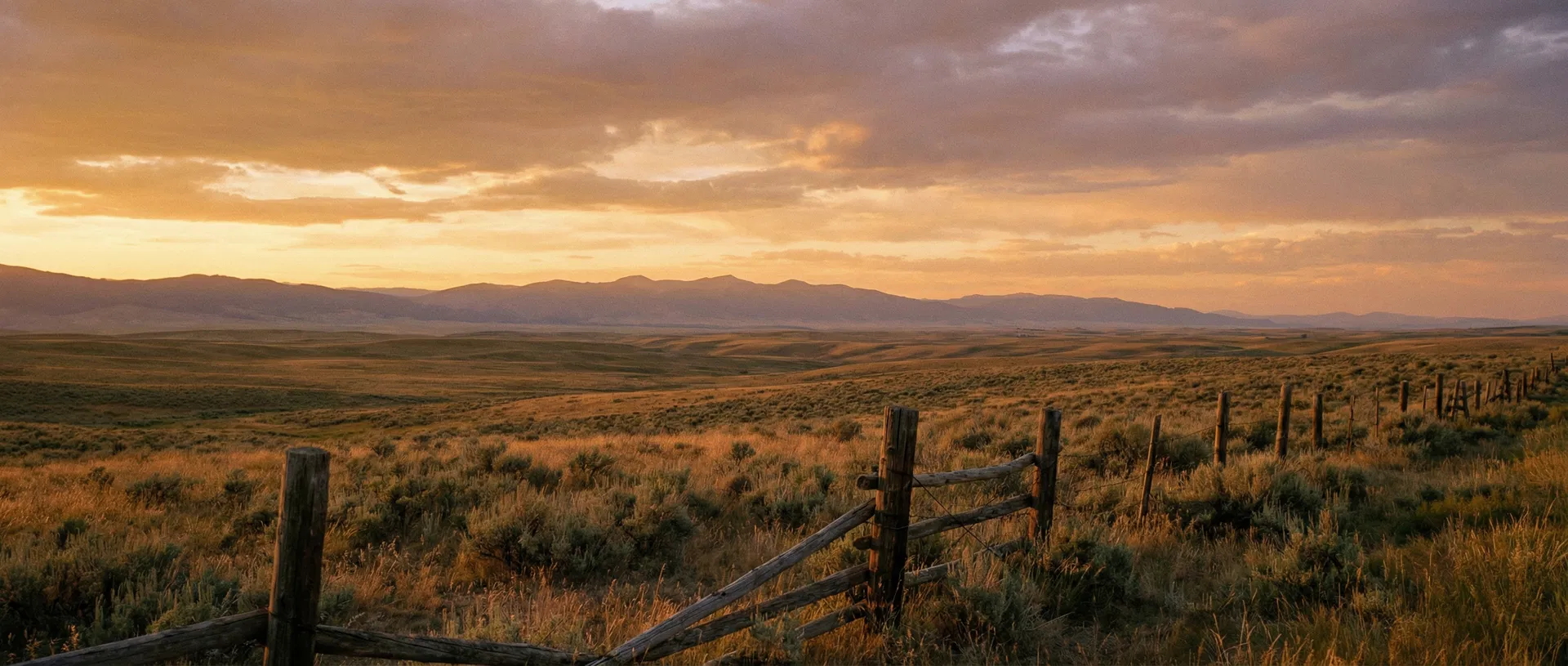 Western prairie at golden hour