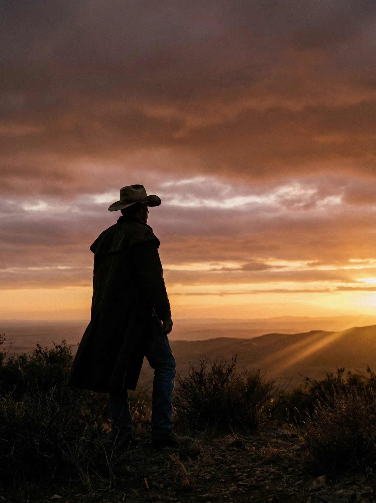 Silhouette against sunset