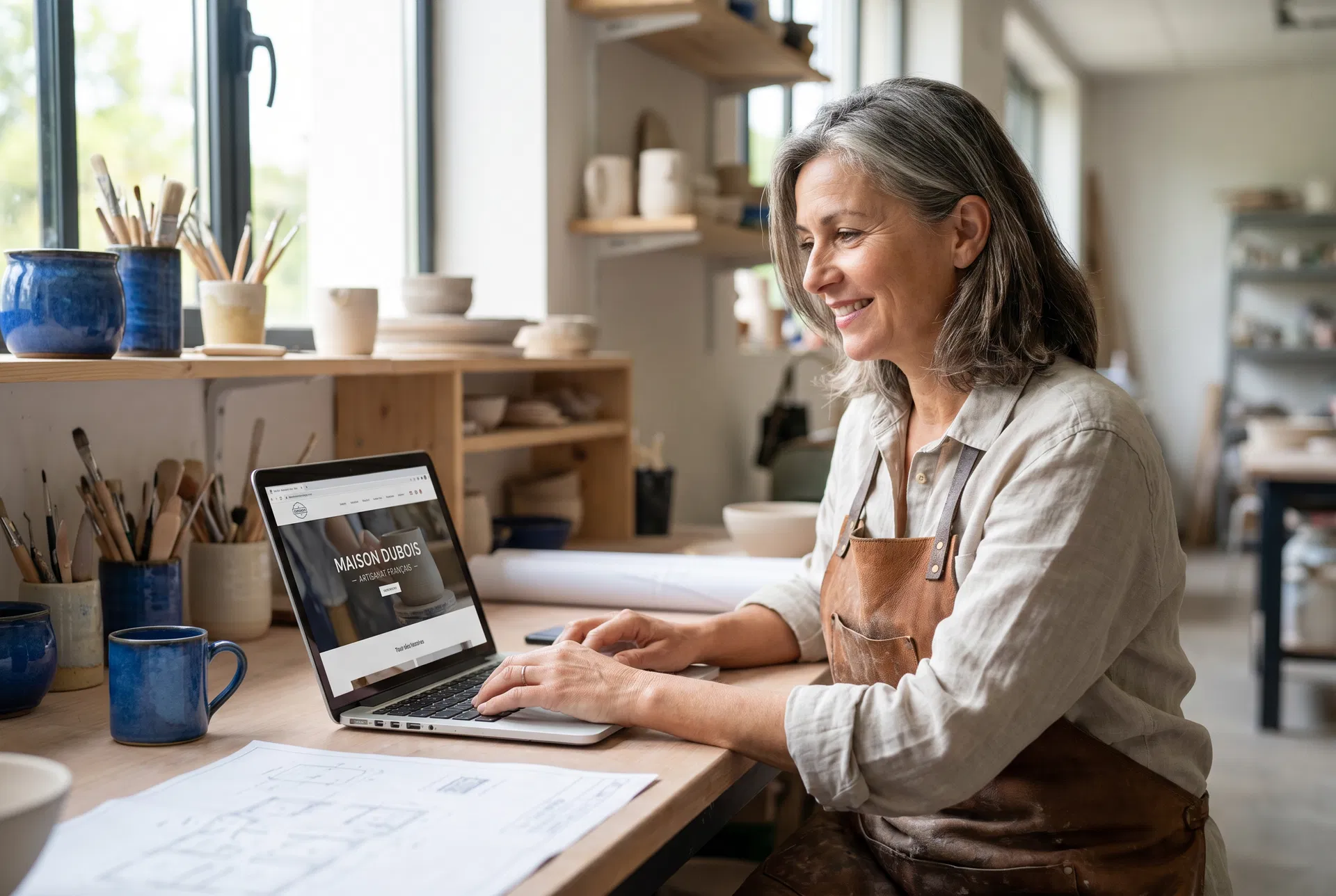 Artisan avec son site internet