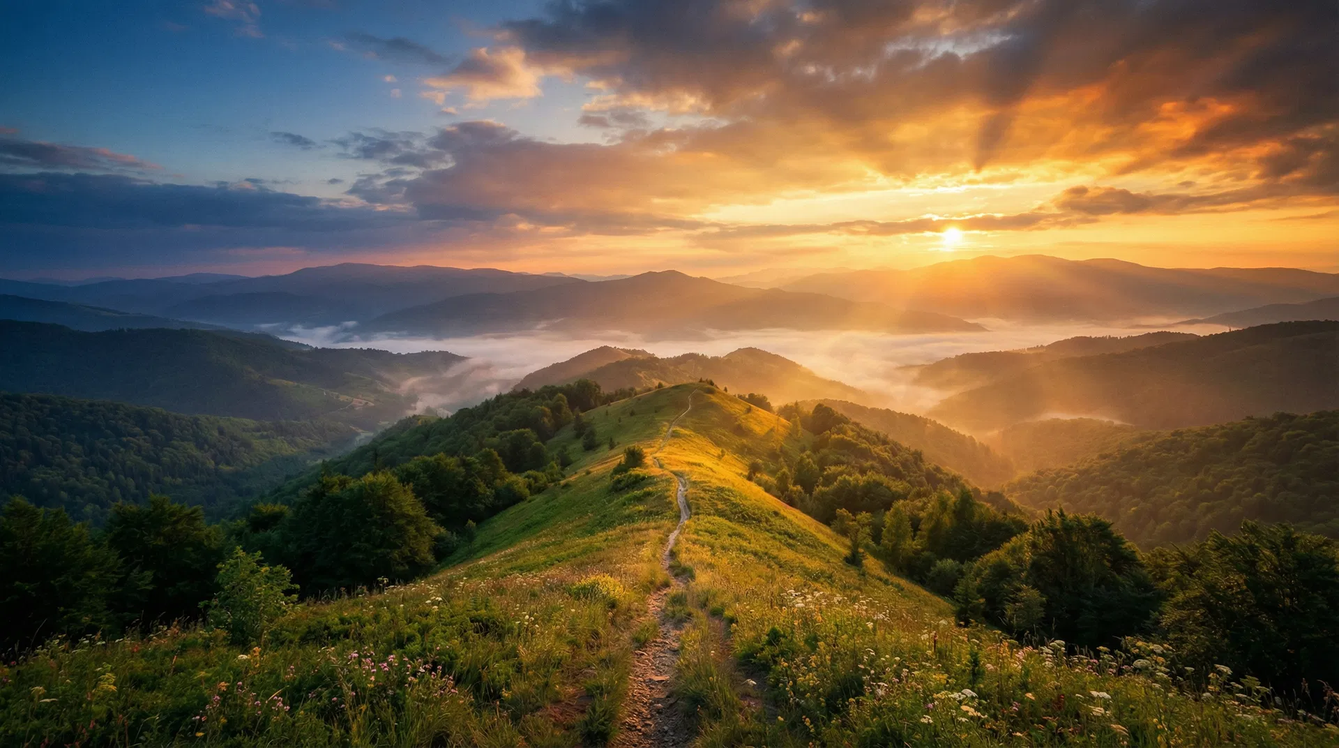 Sunrise over mountains