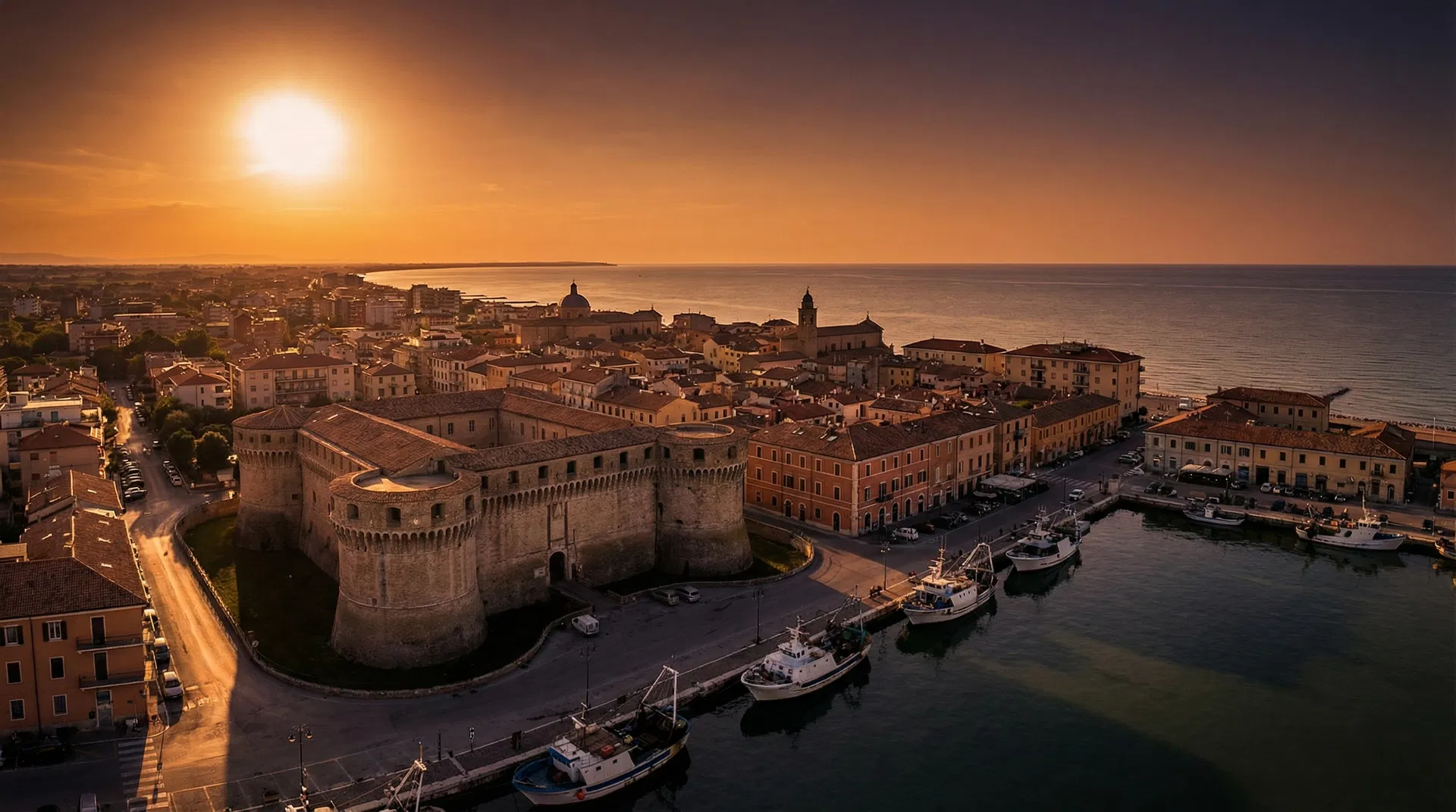 Senigallia — Rocca Roveresca al tramonto sull'Adriatico