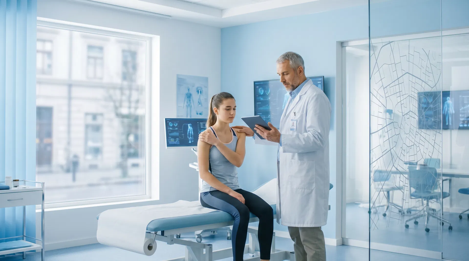 Visita sportiva in ambulatorio moderno