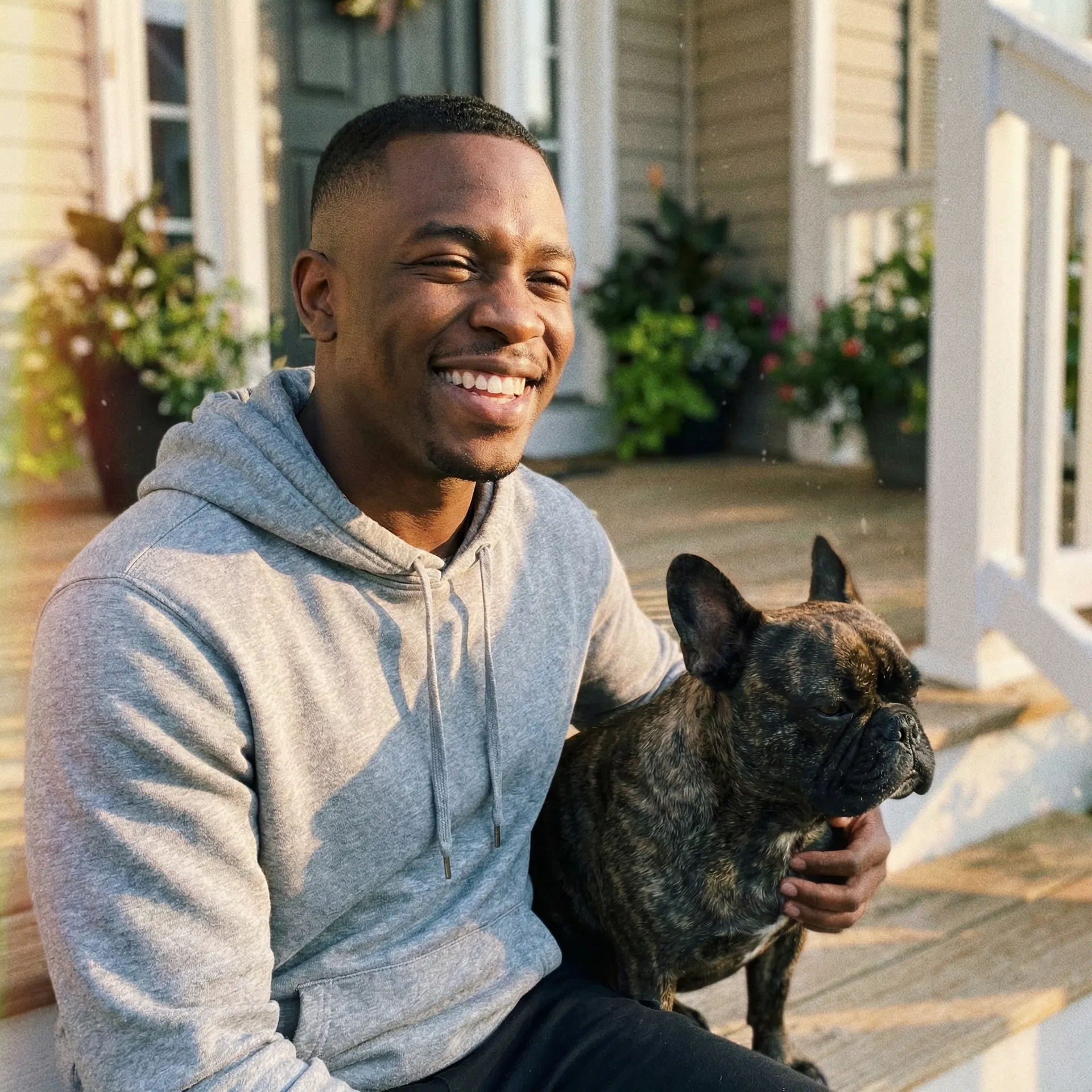 Carlos M. with their pet