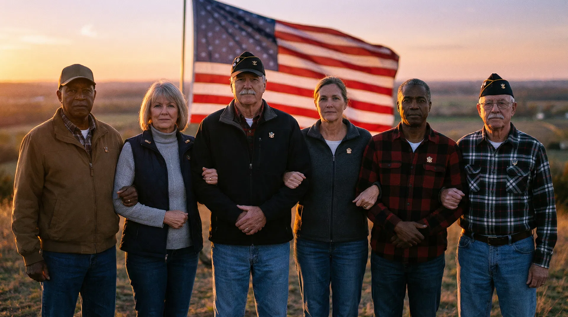 Veterans standing together in solidarity