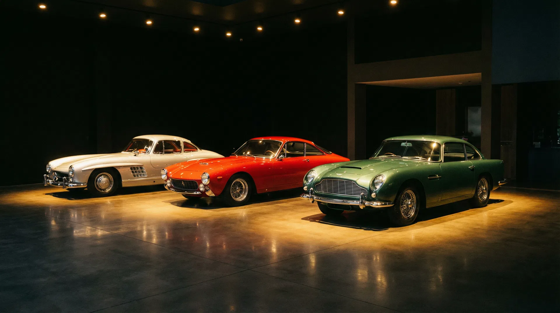 Classic cars in premium showroom