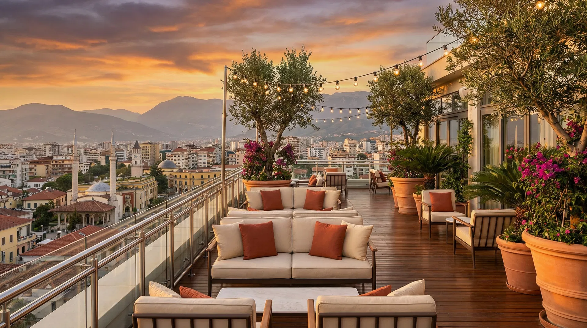 Tarracë luksoze me pamje mbi Tiranën — Altura Trade Center, rezidencë premium
