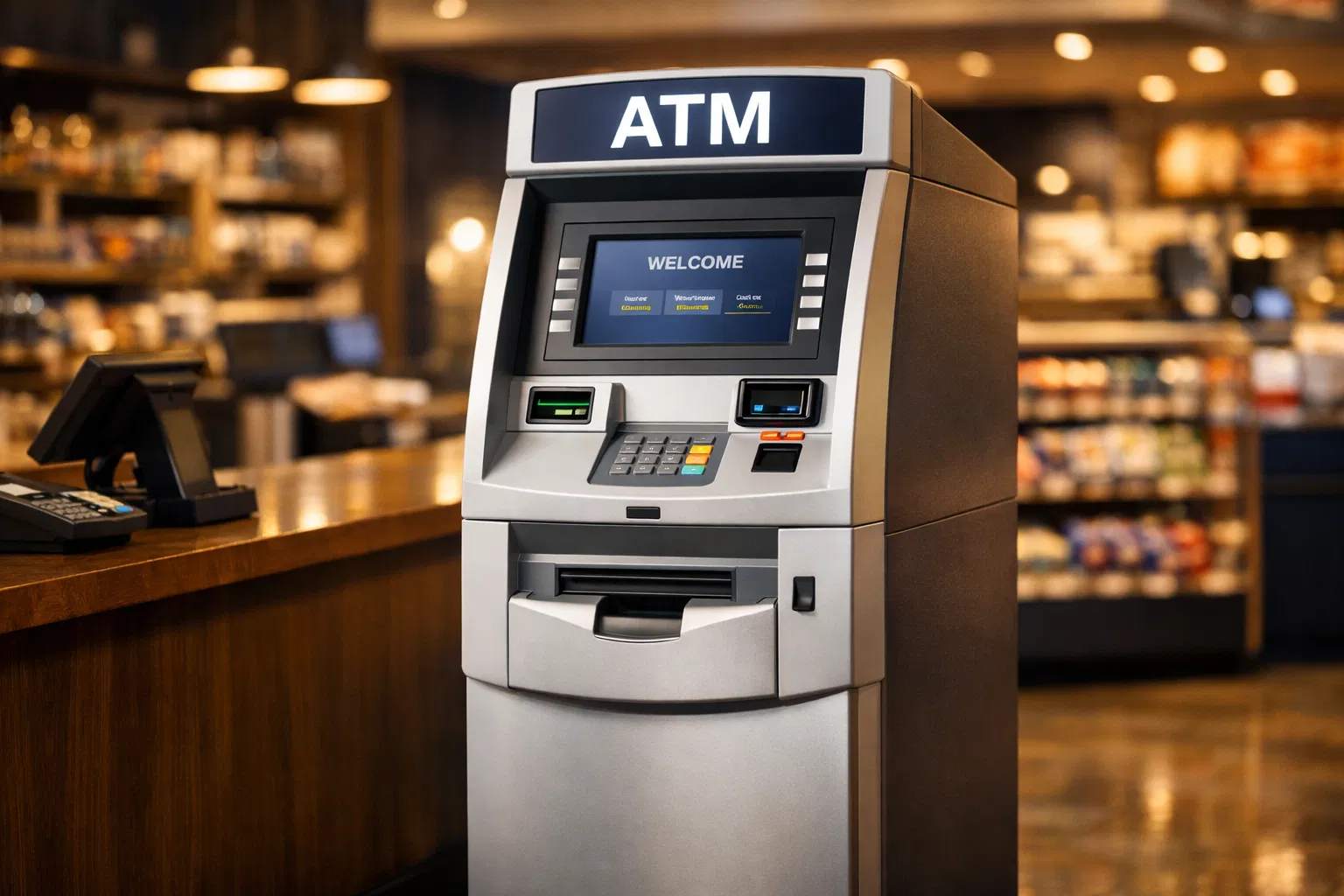 ATM machine in retail store