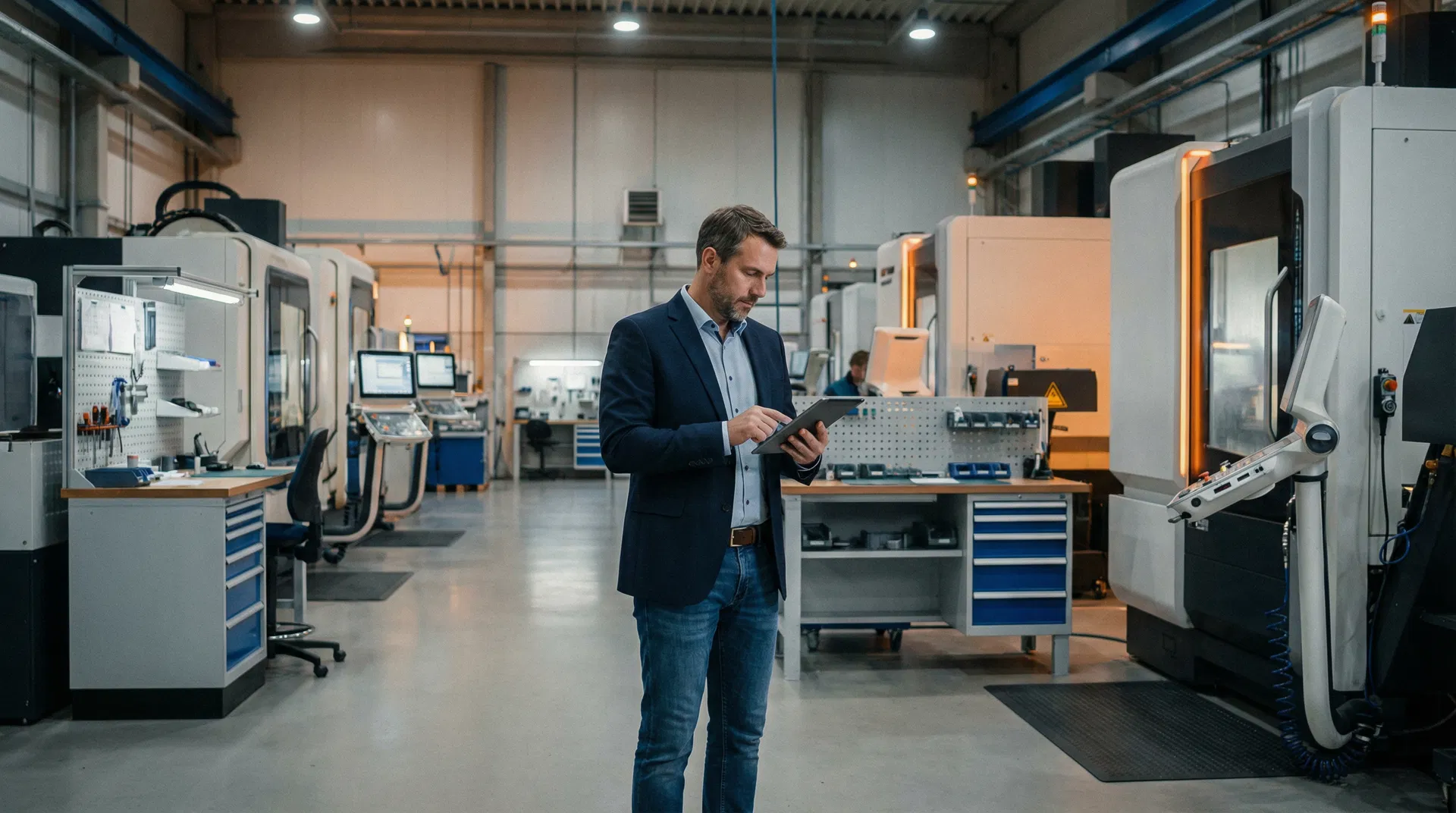Modern industrial operations floor with manufacturing equipment