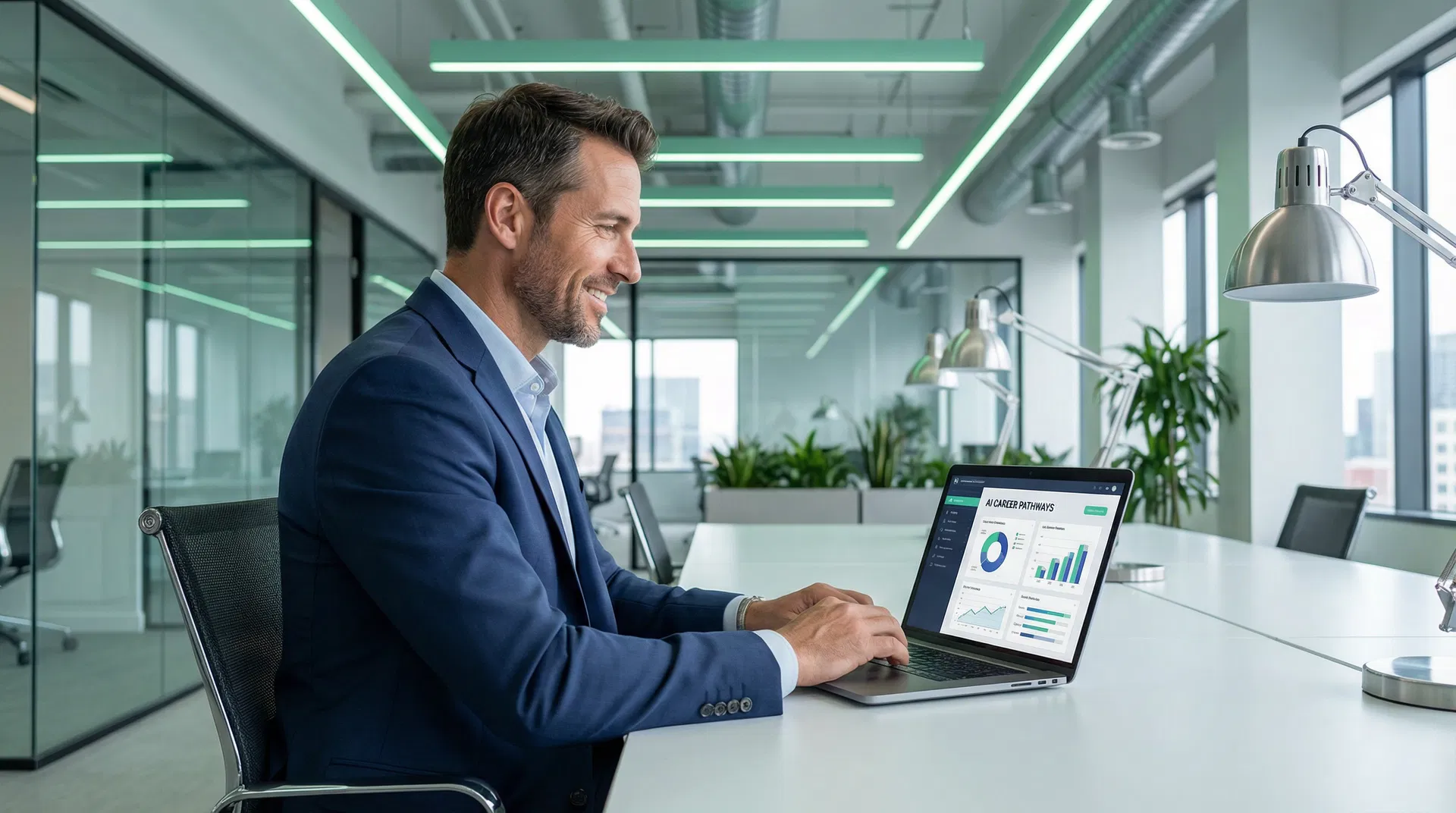 Professional using AI career pathways