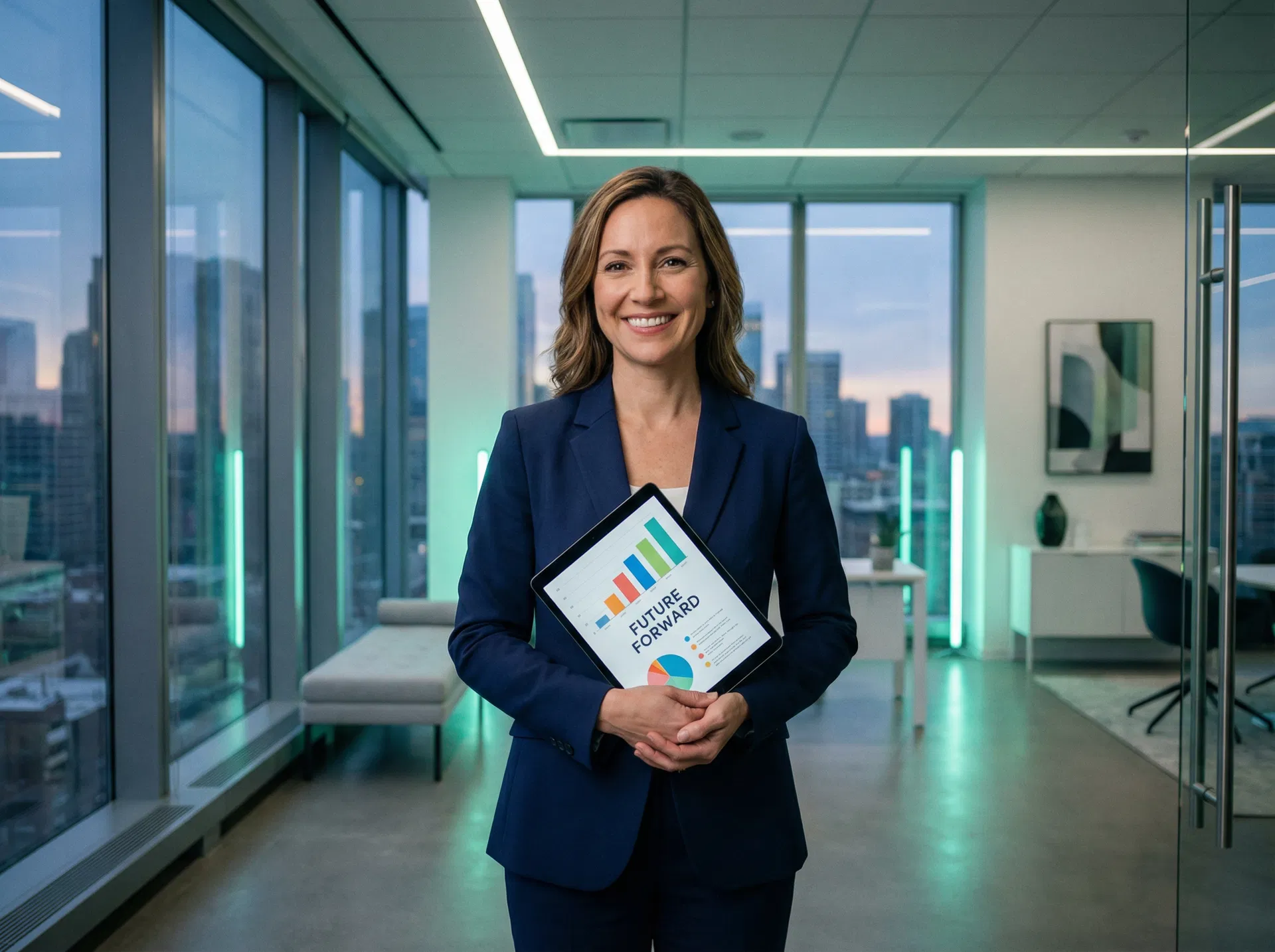 Confident professional with AI career strategy