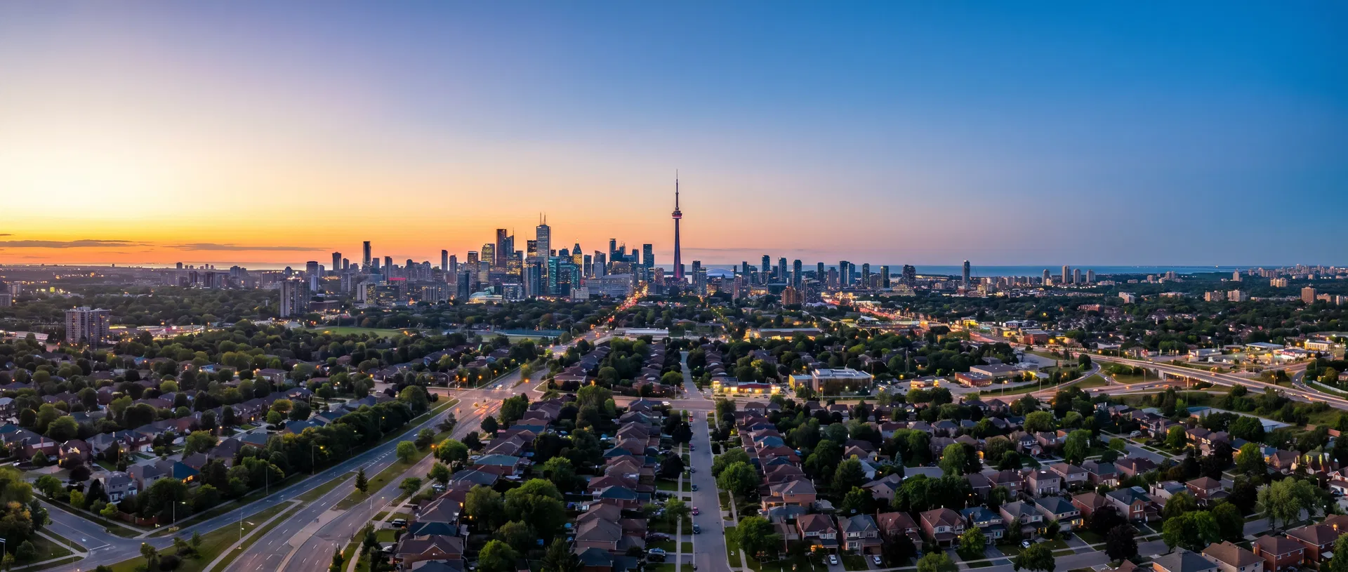 Toronto GTA skyline at dusk