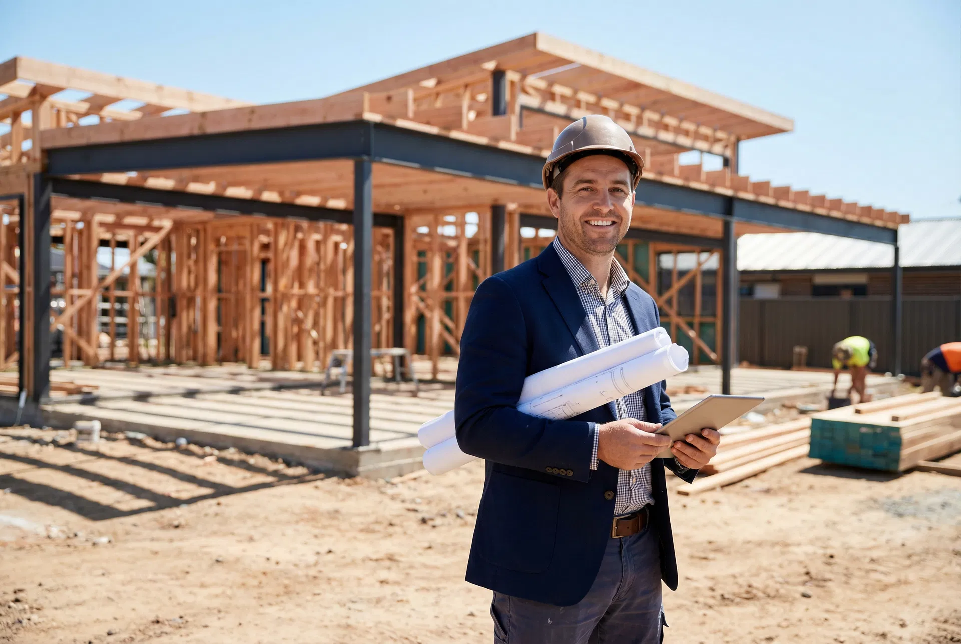 Granada Homes builder on site