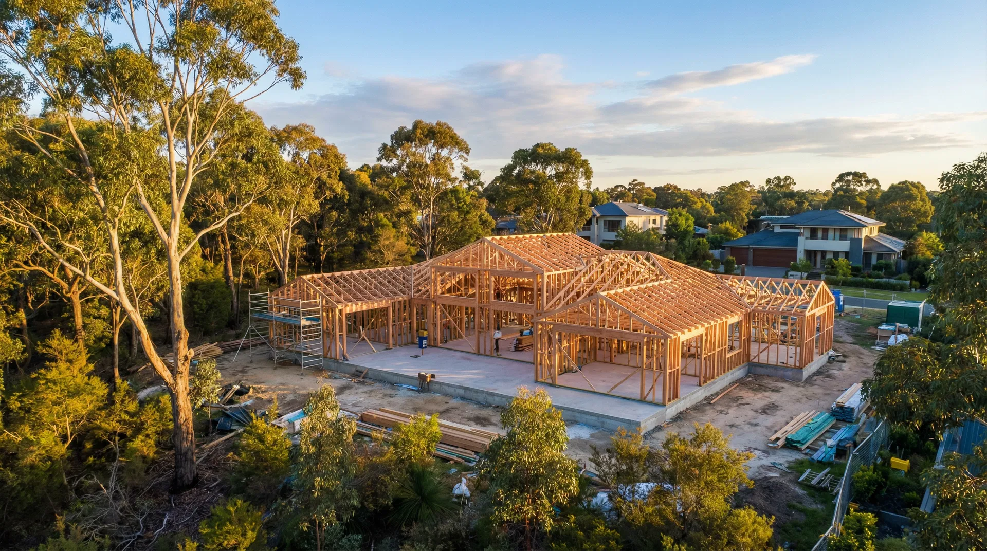 Custom home under construction