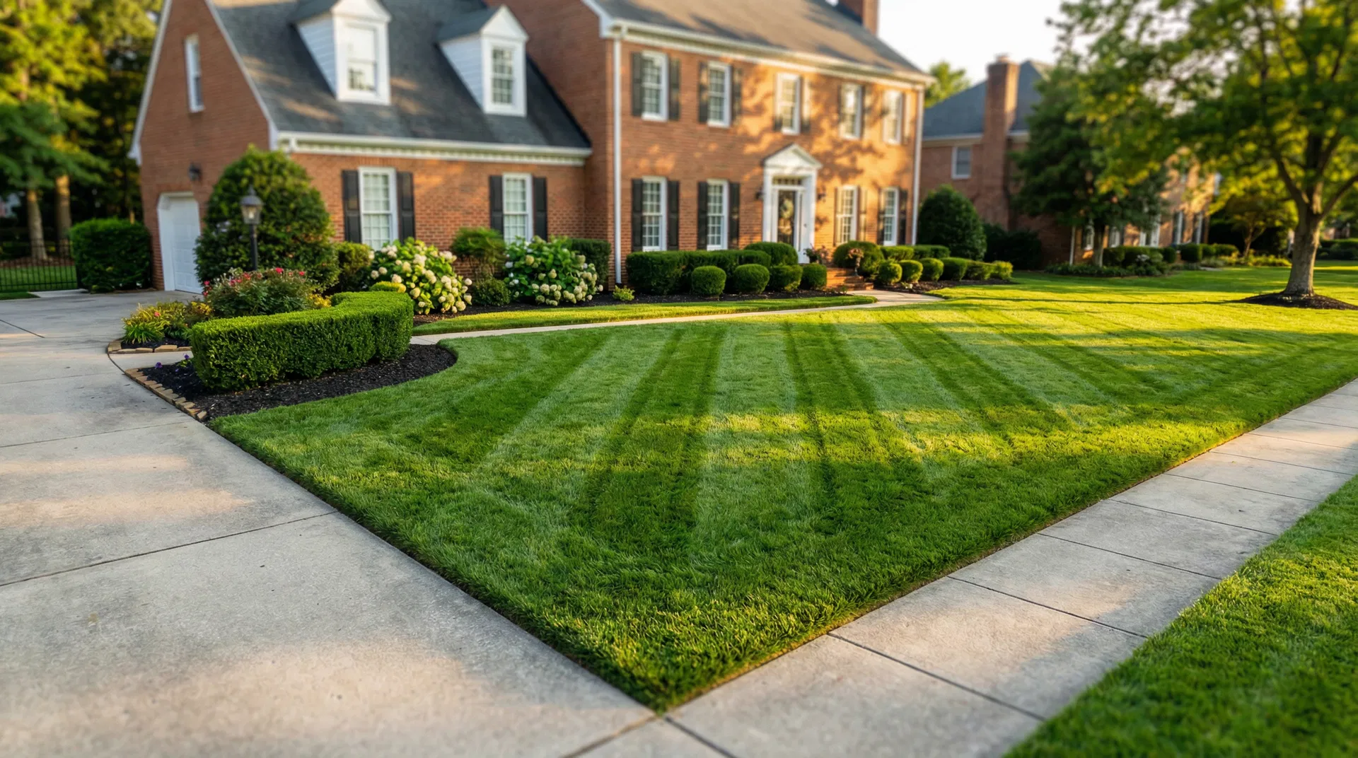 Perfectly manicured lawn in Richmond, Virginia