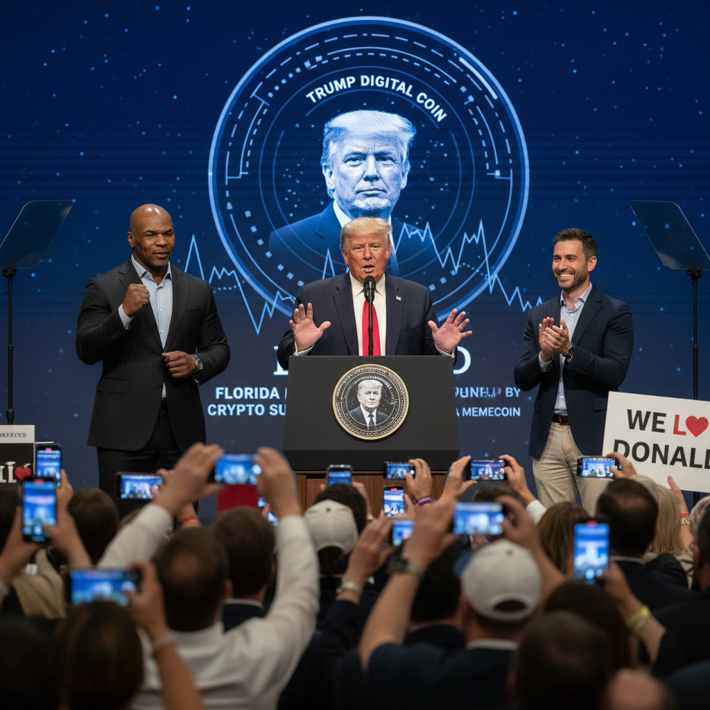 Trump se na Floridě postavil za kryptoměny, podpořen Mikem Tysonem a šéfem Tetheru
