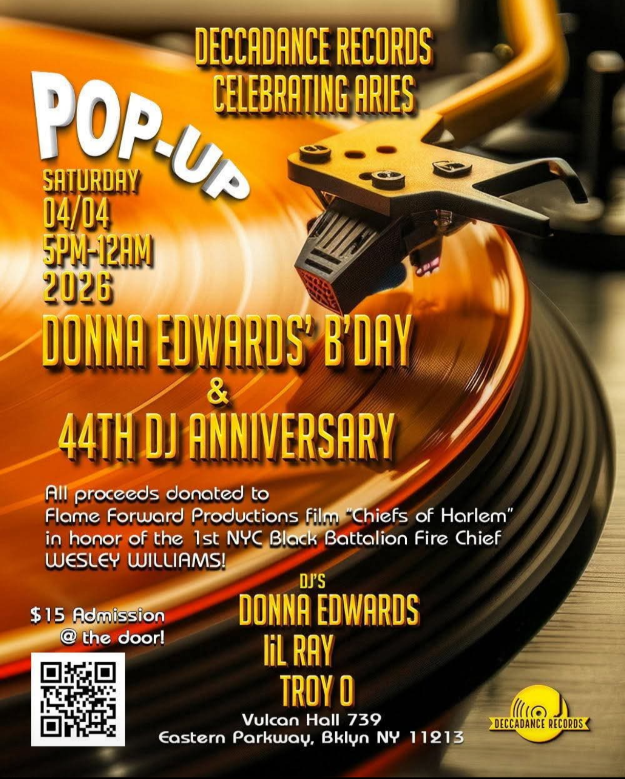 POP-UP: Donna Edwards' B'Day & 44th DJ Anniversary