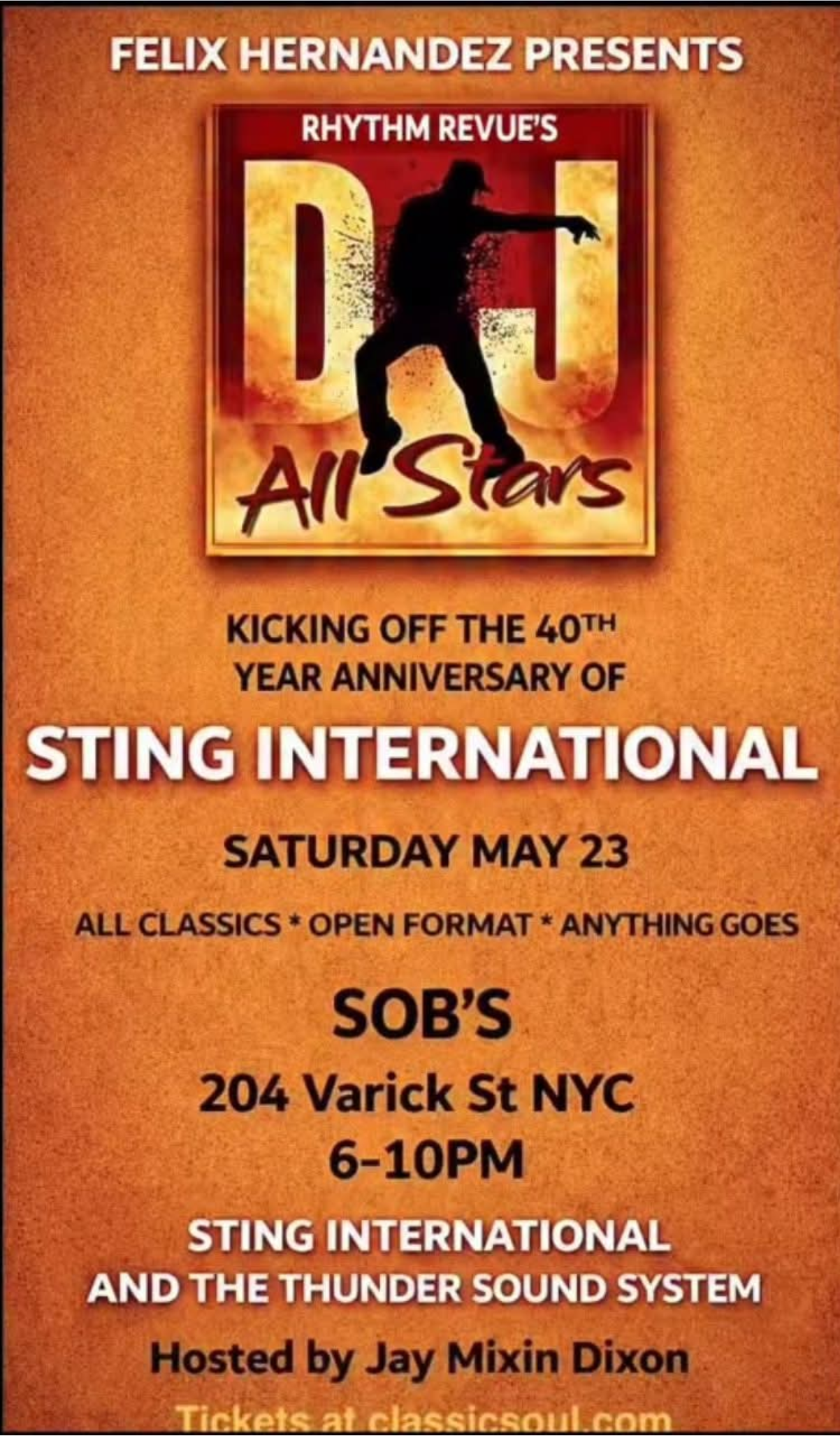 Rhythm Revue's DJ All Stars: Sting International 40th Year Anniversary