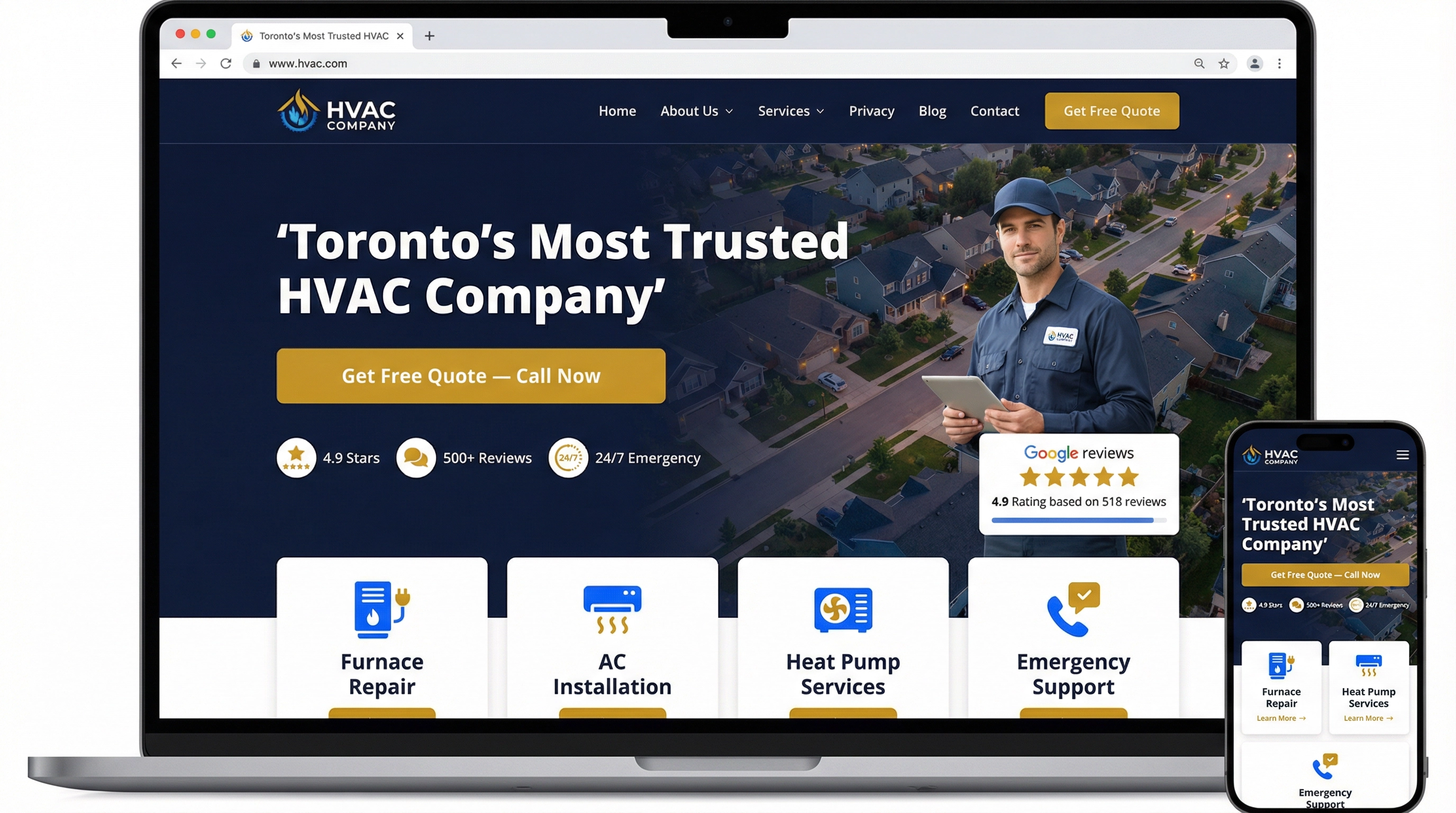 HVAC website example 1