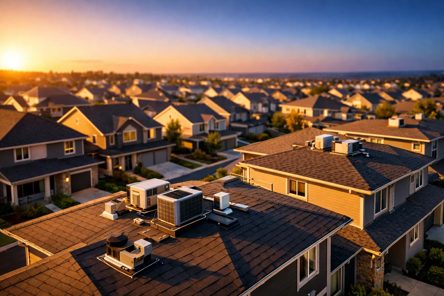 HVAC neighborhood aerial